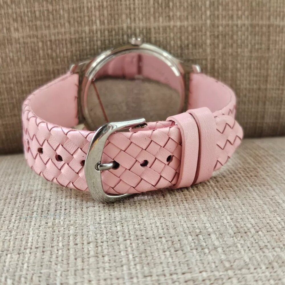 Twiggy London Wristwatch Pink Leather Strap White Face Quartz Analog Wrist Watch - Picture 6 of 12